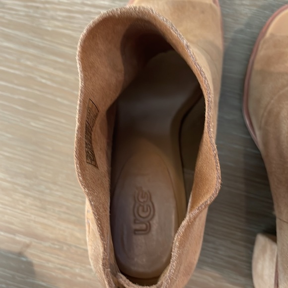 UGG Ginger Suede Open Toe Boots Size 8 - Picture 12 of 14